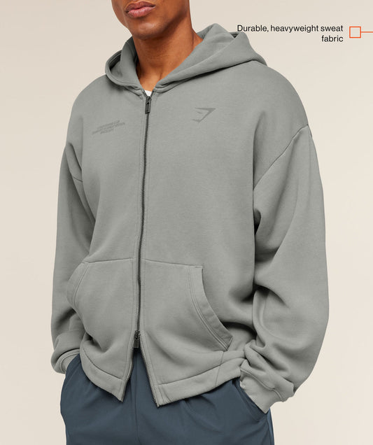 Conditioning Club Washed Zip Through Hoodie - US 1778