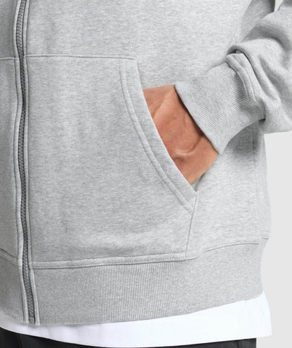 Crest Oversized Zip Up Hoodie - US 4474