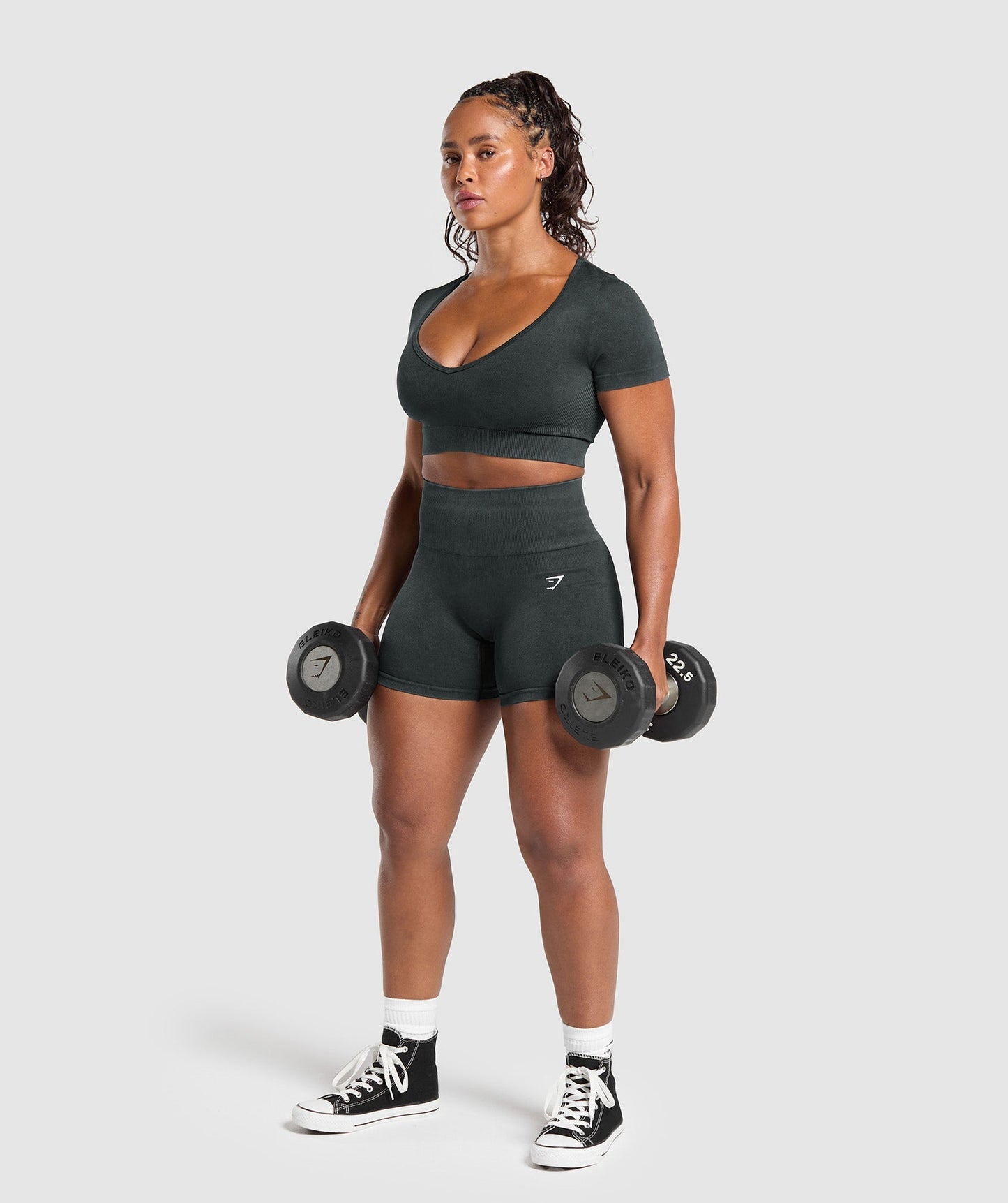 Gains Seamless Washed Crop Top - US 3124