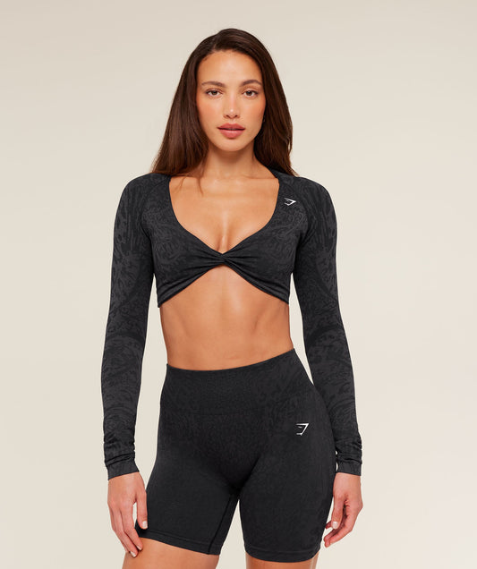 Adapt Animal X Whitney Long Sleeve Crop Top - US 6186
