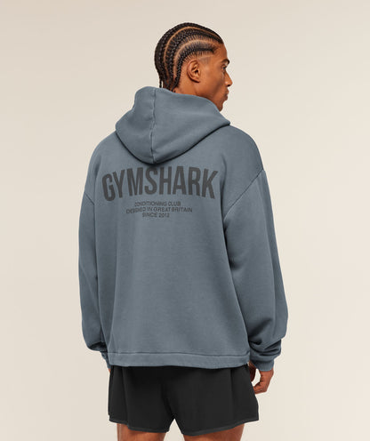 Conditioning Club Washed Zip Through Hoodie - US 4296