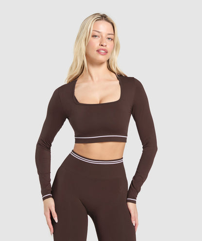 Contrast Seamless Crop Top - US 2339