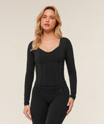 Corset Long Sleeve Crop Top - US 6401