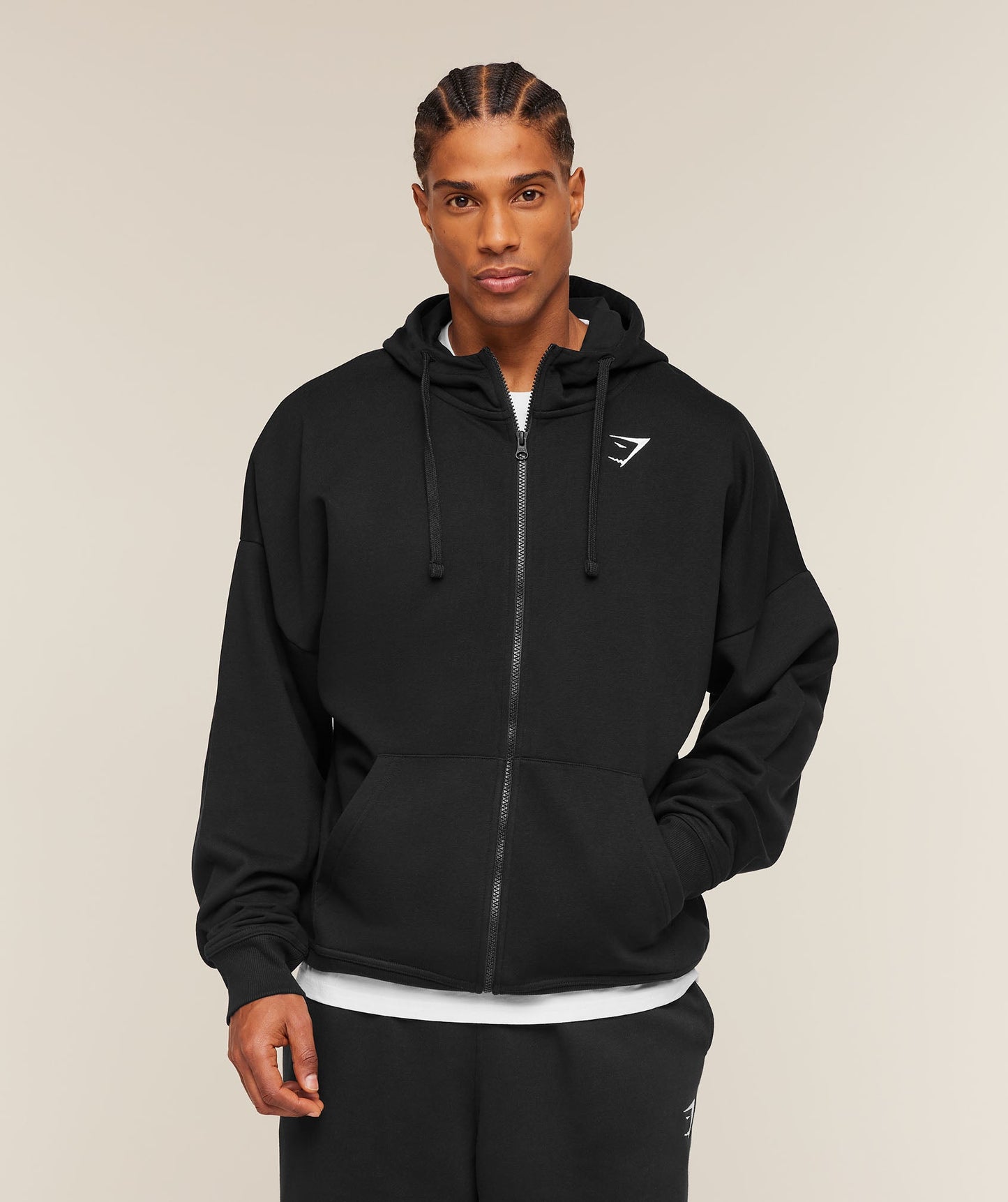 Crest Oversized Zip Up Hoodie - US 0627