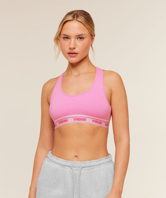 Elastic Branded Racerback Cotton Bralette - US 8711