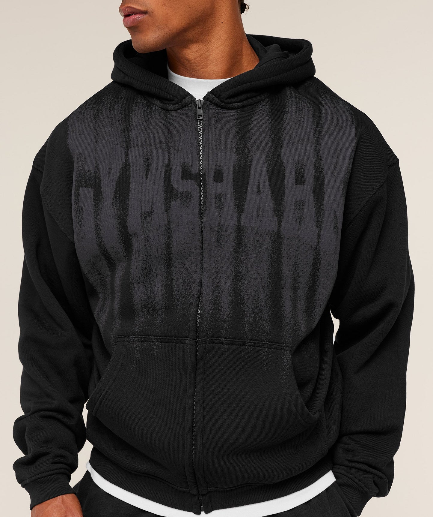 Fade Graphic Zip Through Hoodie - US 2536