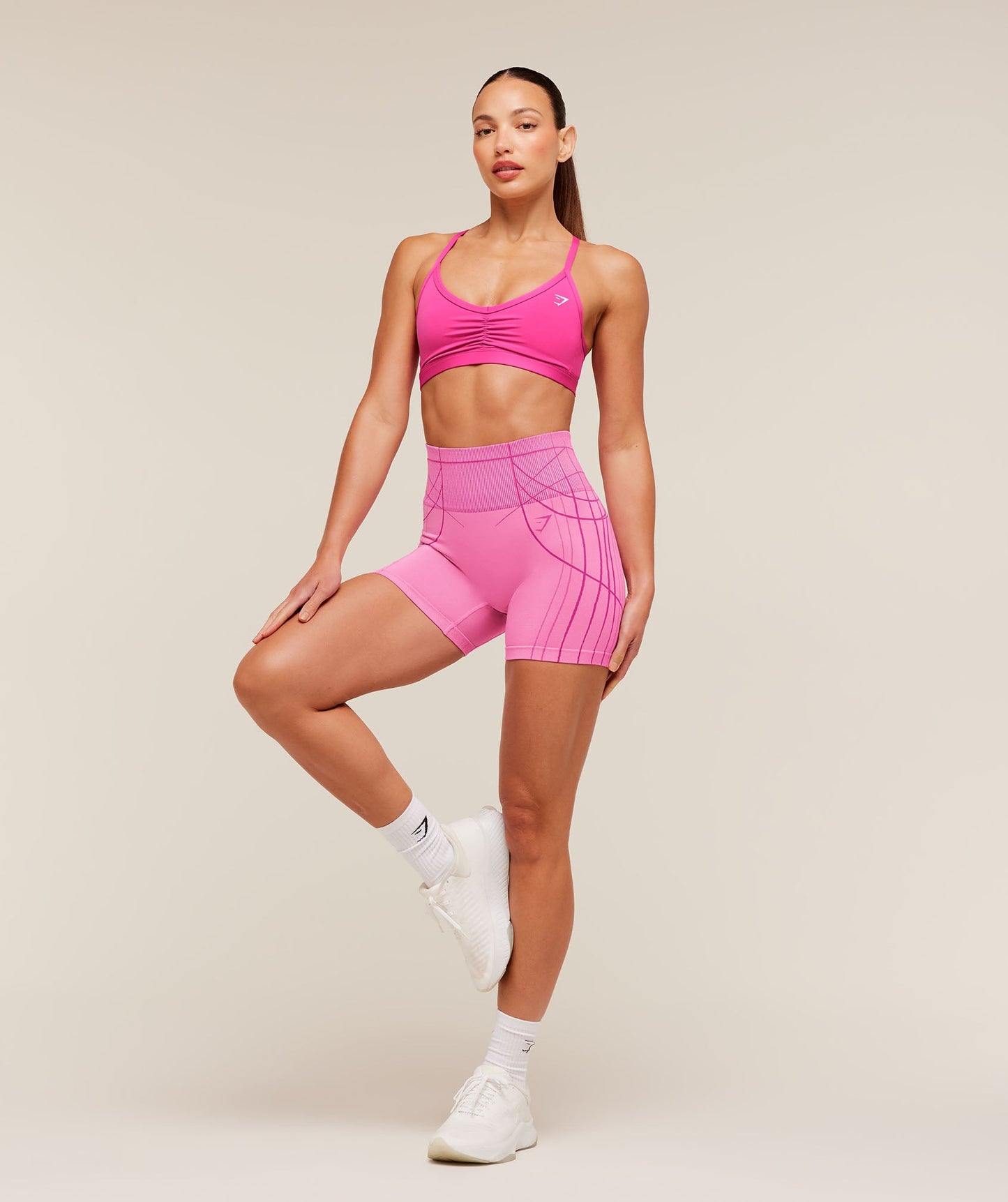 Ruched Strappy Sports Bra - US 6113